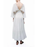 Nocturne Women's Maxi Dress with Embroidery Details