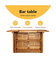 Bar Table 43.3"x19.7"x41.3" Solid Acacia Wood