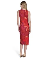 Vince Camuto Women's Sleeveless Mesh Midi Dress