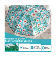 6.5 feet Beach Umbrella with Fringe Outdoor Tassel Push Button Tilt