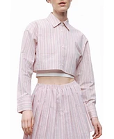Nocturne Women's Striped Crop Shirt