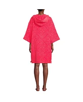 Lands' End Women's Terry 3/4 Sleeve Pullover Hooded Spa Robe