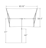 Mondawe 4.95FT x 6.93FT Rectangle Balcony Outdoor Umbrella