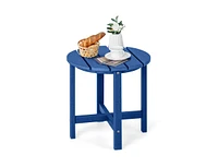 Round Adirondack Side Table Weather-Resistant for Outdoor Patio and Garden
