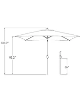 Mondawe 6.6FTx10FT Rectangle Patio Umbrella with Push-Button Tilt