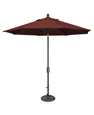 Mondawe 9FT Octagon Patio Umbrella with Push-Button Tilt, Black Frame