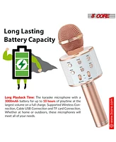 5 Core Microphone Wireless Karaoke Mic With Speaker 3 in 1 Portable Bluetooth Microfono Inalambrico - Wm Spk Copper+Gld