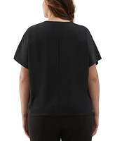 Ella Rafaella Plus Layered Dolman Short Sleeve Top