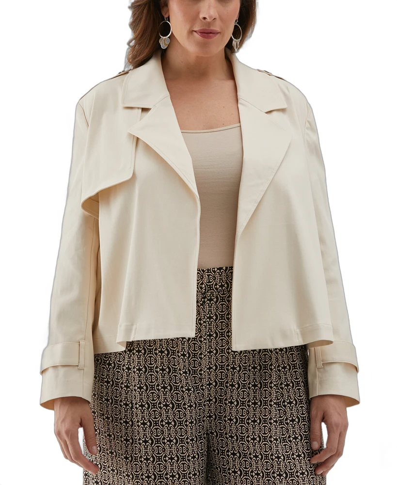 Ella Rafaella Plus Crop Trench Jacket