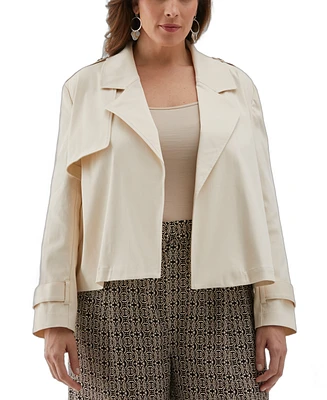 Ella Rafaella Plus Crop Trench Jacket