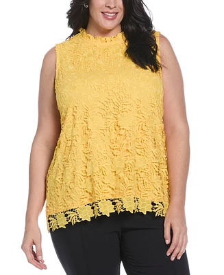 Rafaella Plus Scalloped Lace Sleeveless Top