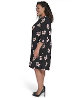 Tommy Hilfiger Plus Jersey Floral-Print Shift Dress