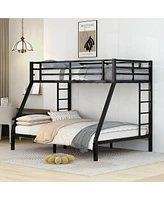 Metal Twin Xl over Queen Bunk Bed for Teens and Adults, Space-Saving/Noise Reduced/No Box Spring Needed