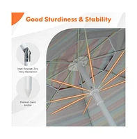 6.5 Feet Patio Beach Umbrella with Waterproof Polyester Fabric