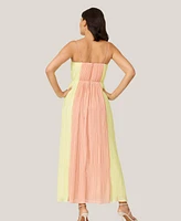 J Mendel Women's Pleated Color Block Midi Dress