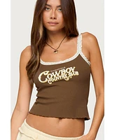 Edikted Women's Nashville Cowboy Graphic Tank Top
