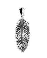 American West Jewelry Sterling Silver Sleeping Beauty Turquoise Fritz Casuse Prayer Feather Pendant Enhancer