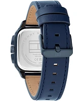 Tommy Hilfiger Women's Multifunction Blue Leather Strap Watch, 39mm