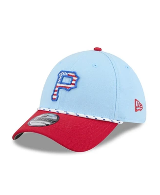 New Era Men's Light Blue/Red Pittsburgh Pirates 2025 Fourth of July 39THIRTY Flex Hat