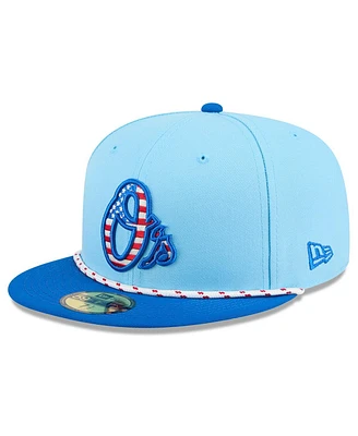 New Era Men's Light Blue/Blue Baltimore Orioles 2025 Fourth of July 59FIFTY Fitted Hat