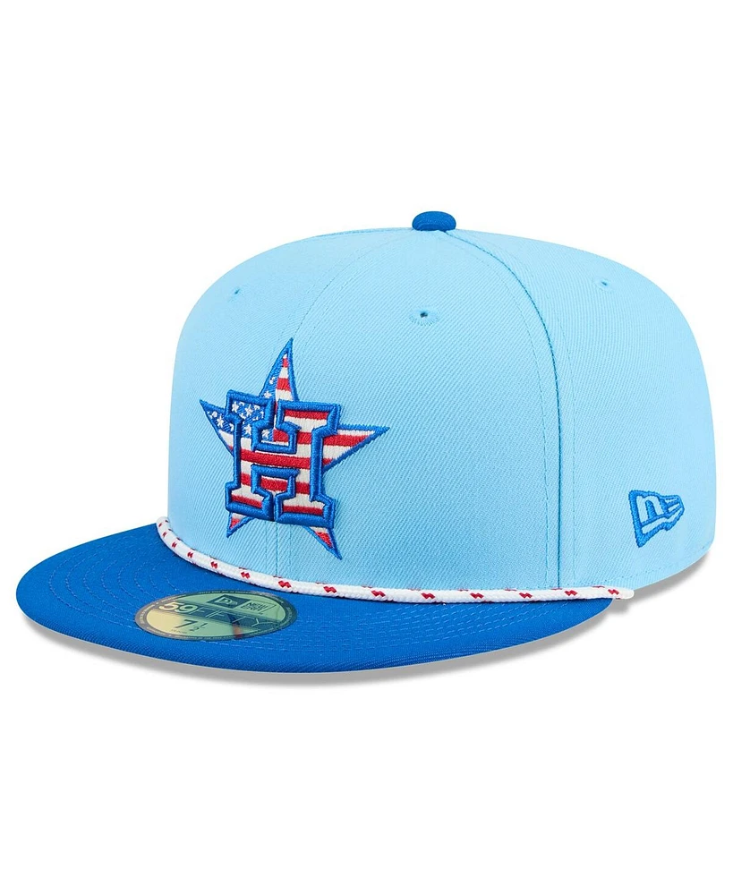 New Era Men's Light Blue/Blue Houston Astros 2025 Fourth of July 59FIFTY Fitted Hat