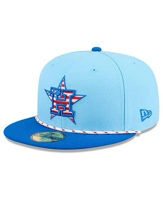 New Era Men's Light Blue/Blue Houston Astros 2025 Fourth of July 59FIFTY Fitted Hat