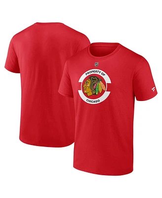 Fanatics Men's Red Chicago Blackhawks Authentic Pro Core Secondary T-Shirt