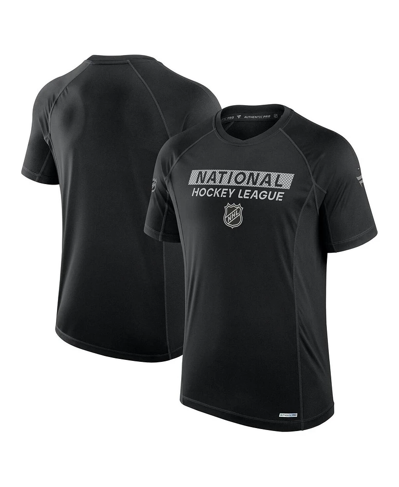 Fanatics Men's Black Nhl Authentic Pro Rink Tech T-Shirt