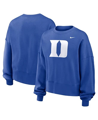 Nike Women's Royal Duke Blue Devils Oversized Essential Pullover Sweatshirt