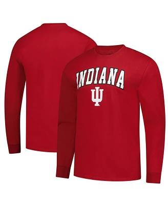 Fanatics Unlabeled Men's Crimson Indiana Hoosiers Logo Long Sleeve T-Shirt