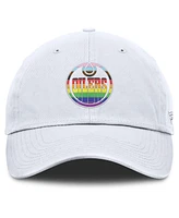 Fanatics Men's White Edmonton Oilers Pride Adjustable Hat