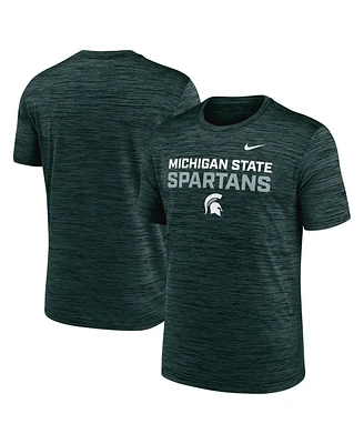 Nike Men's Green Michigan State Spartans Campus Center Stack Velocity Performance T-Shirt