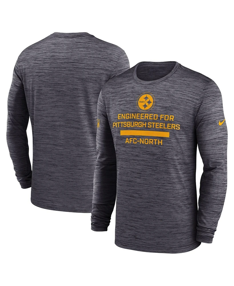Nike Men's Pittsburgh Steelers Sideline Velocity Performance Long Sleeve T-Shirt