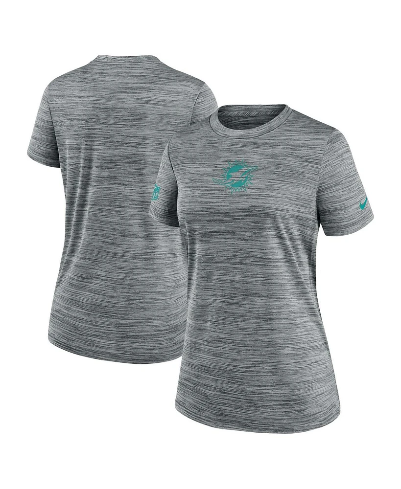 Nike Women's Gray Miami Dolphins Sideline Velocity Performance T-Shirt