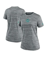Nike Women's Gray Miami Dolphins Sideline Velocity Performance T-Shirt