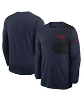 Nike Men's Navy New England Patriots Sideline Coach Uv Performance Long Sleeve T-Shirt
