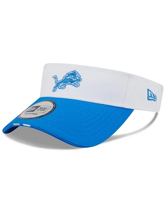 New Era Men's White/Blue Detroit Lions 2025 Nfl Training Camp Adjustable Visor Hat
