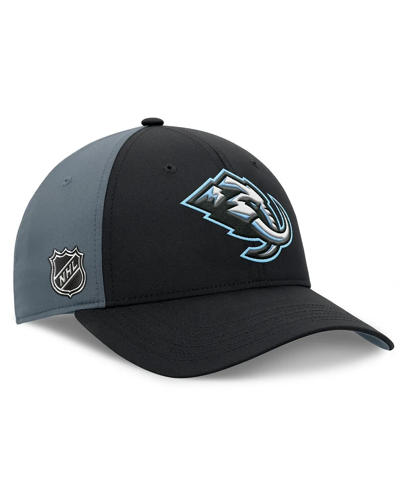 Fanatics Men's Black/Charcoal Utah Mammoth Primary Logo Adjustable Hat
