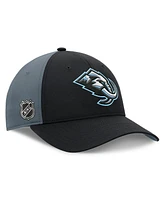 Fanatics Men's Black/Charcoal Utah Mammoth Primary Logo Adjustable Hat