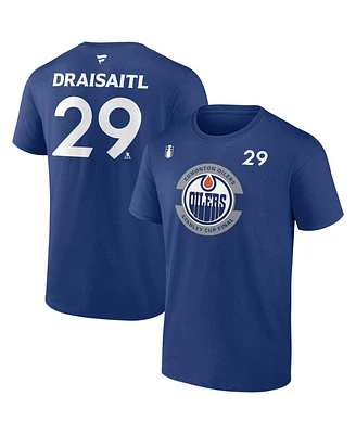 Fanatics Men's Leon Draisaitl Royal Edmonton Oilers 2025 Stanley Cup Final Name Number T-Shirt