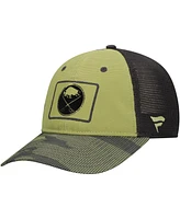 Fanatics Men's Olive Buffalo Sabres Military Appreciation Trucker Adjustable Hat
