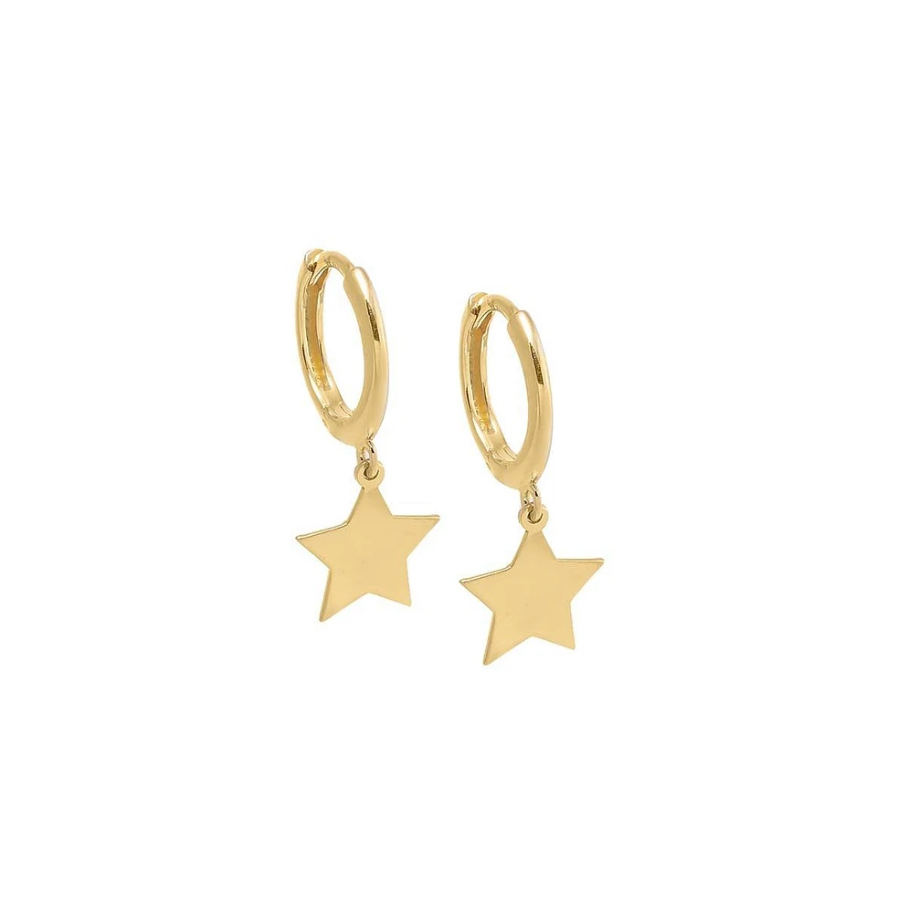 by Adina Eden Solid Dangling Star Huggie Earring 14K