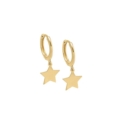 by Adina Eden Solid Dangling Star Huggie Earring 14K
