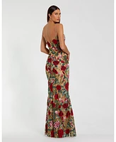 Mac Duggal Women's Floral Embroidered Off The Shoulder Gown