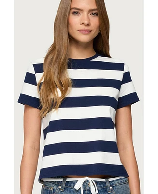 Edikted Women's Valetta Oversized Striped T Shirt