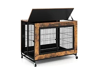 Industrial Dog Kennel with Flip-up Top 3 Lockable Doors and Removable Tray
