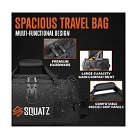 Squatz Travel Duffle Bag Pack, Foldable Overnight Bag with Compartments, Tear-Resistant Carry-On