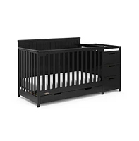 Graco Hadley 5-in-1 Convertible Crib and Changer with Drawer (Black)