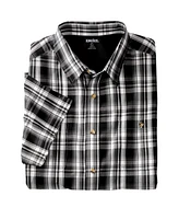 KingSize Men's Short-Sleeve Plaid Sport Shirt