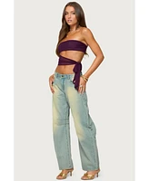 Edikted Women's Amaro Strapless Side Tie Cut Out Top
